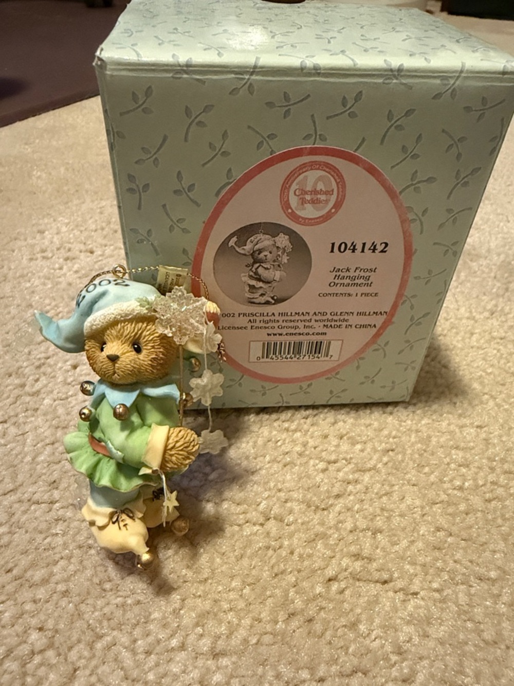 Cherished Teddies Jack Frost Bear Ornament (10 yr Anniversary)